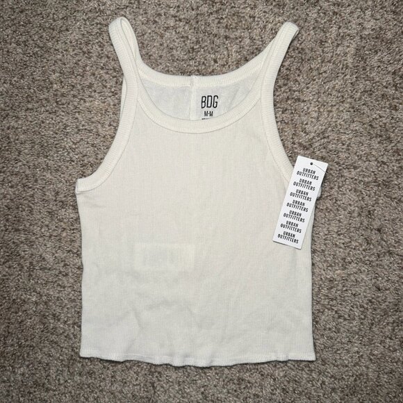 NWT Urban Outfitters BDG Off White Cream Cami Tank Top Stretch Y2K Minimalist - Picture 2 of 4